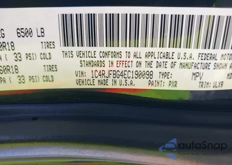 2014 Jeep Grand Cherokee Limited from USA, damaged, VIN 1C4RJFBG4EC190098